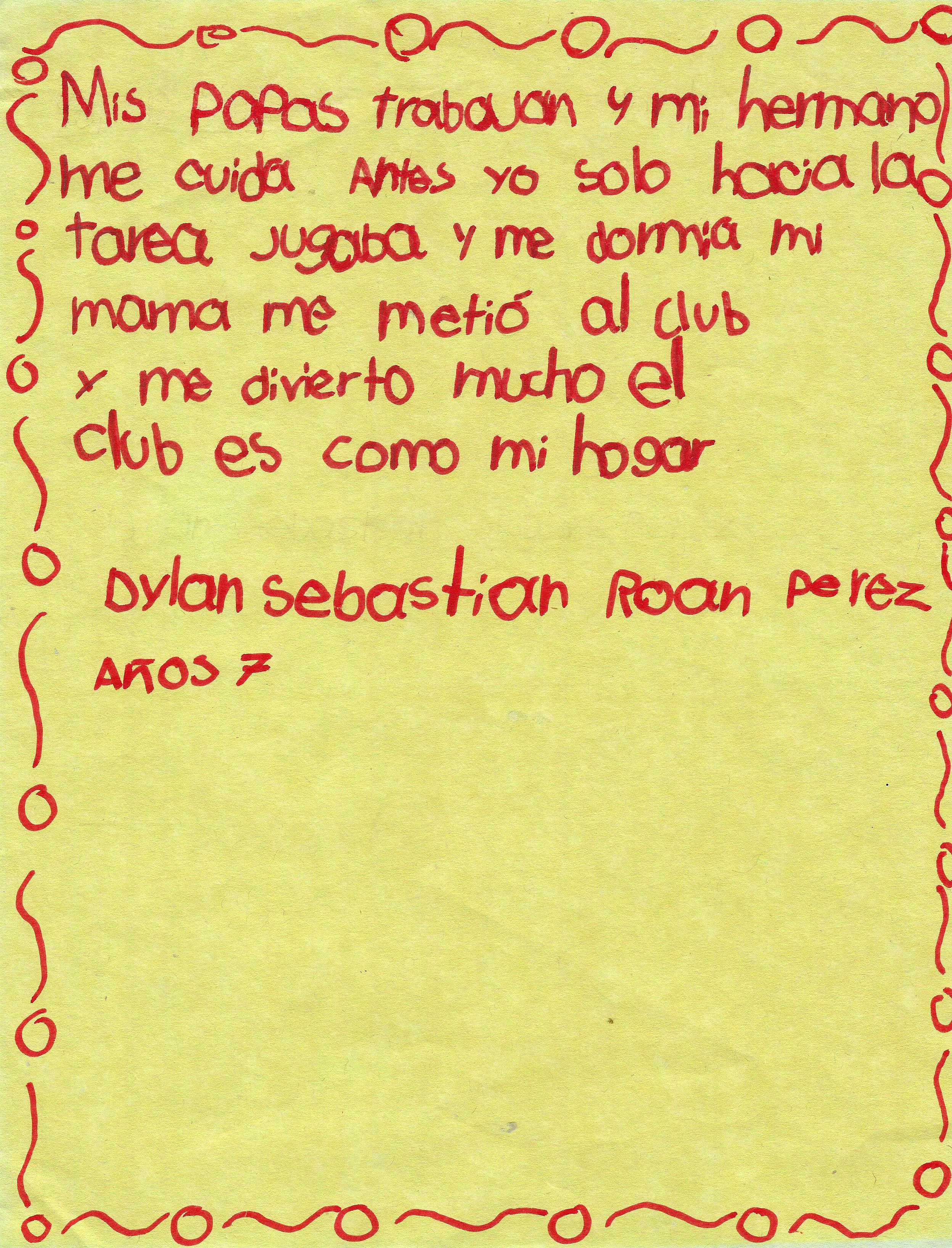 Carta de Dylan Sebastián